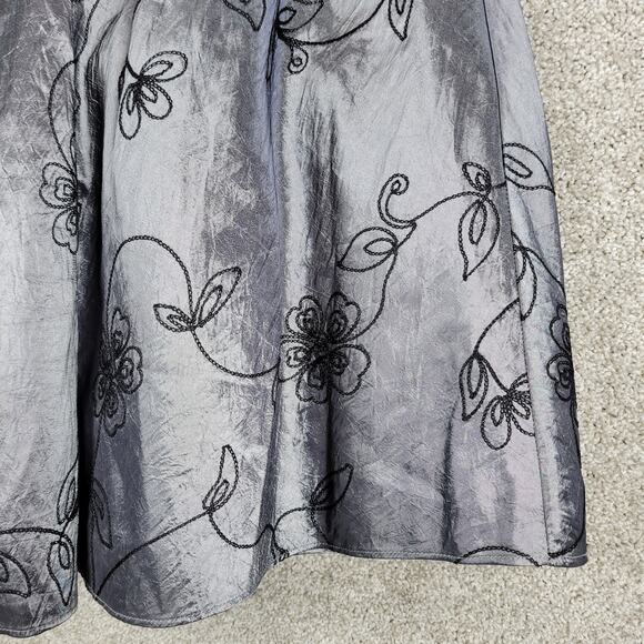VTG SL Fashions Taffeta Party Dress Womens 16W Silver Black Evening Cocktail New - Picture 4 of 16